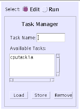 Screenshot of the SunVTS Task Manager dialog box.