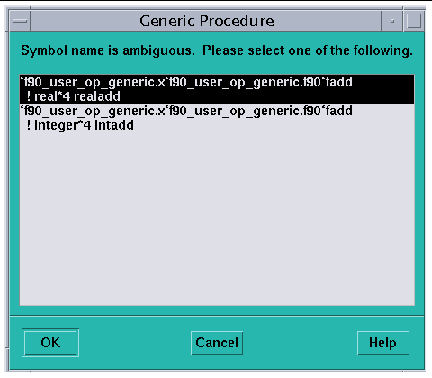 Screenshot of the Generic Procedure dialog box.