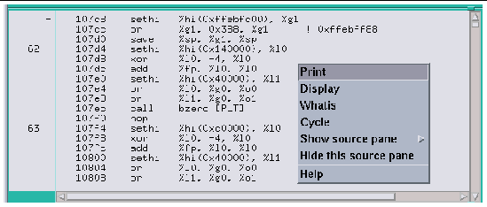 Screenshot of pop-up menu open in source window.