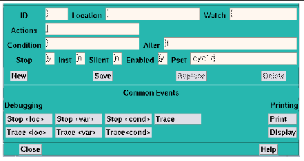 Screenshot of the Pset field in the Prism Environment's Event Table. Buttons are New, Save, Replace, and Delete.