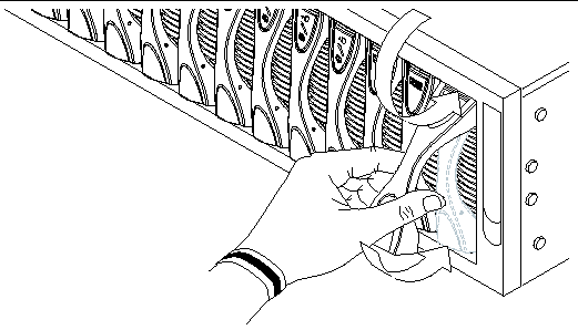 Illustration shows a hand closing the lever mechanism of a securely installed blade.
