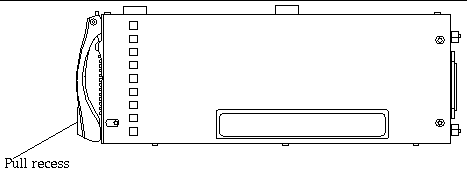 Illustration showing the pull recess located in the lower portion of the filler panel lever