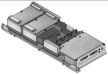 Figure showing the Sun XVR-4000 graphics accelerator without an air-guide cover.