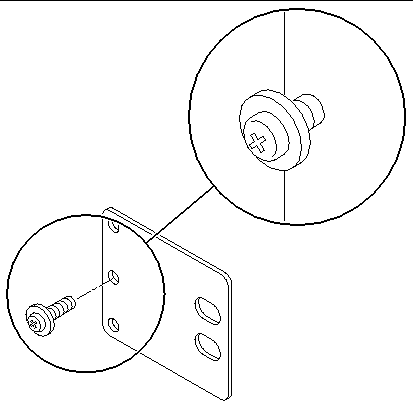 Figure showing how to install a screw on the rear plate's shallowest rack position.