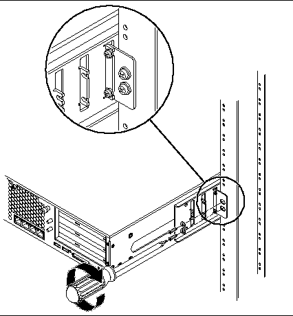 Figure showing how to secure the rear plate to the rack.