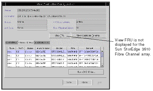 Screen capture showing the View Controller Configuration window with the Physical Drives tab displayed.