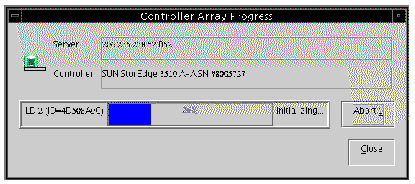 Screen capture showing the Controller Array Progress window.