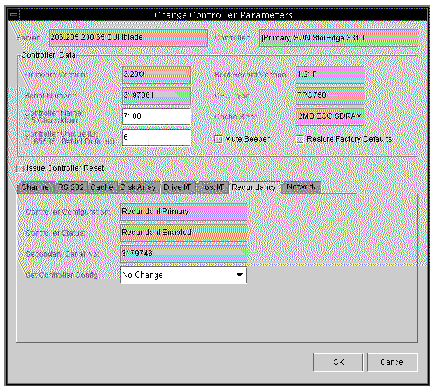 Screen capture showing the Change Controller Parameters window with the Redundancy tab displayed.