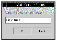 Screen capture of the Mail Server Setup dialog box.