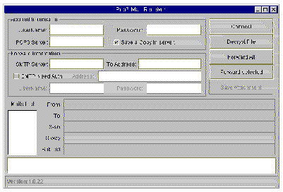 Screen capture showing Pop3 Mail receiver window.