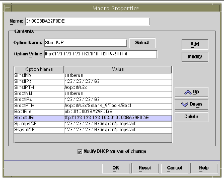 Sample Macro Properties window, including the SjumpsCF and SsysidCF option strings.