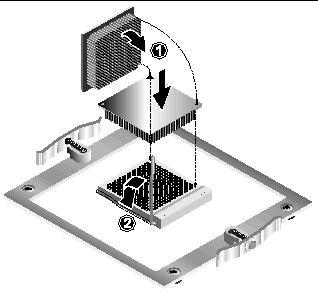 Figure showing the installation of the CPU.
