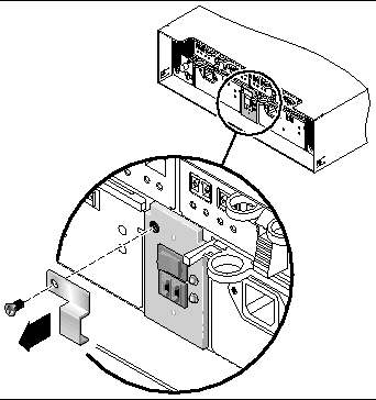 Figure showing removal of the switch cover to access the link rate switch. 