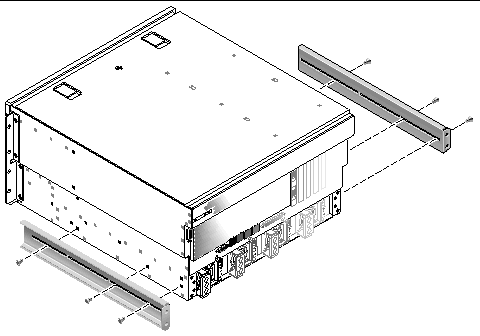 Figure showing where to install the two rear mount support brackets.