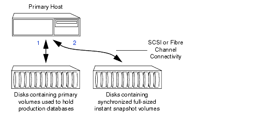 Example of a Database FlashSnap Solution on a Primary Host